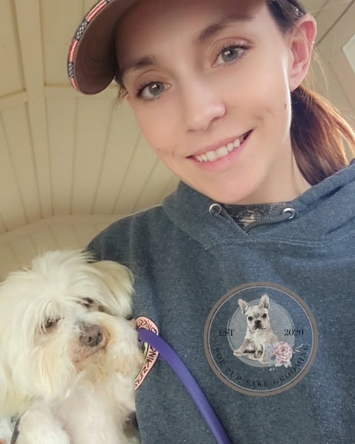 For Pup Sake Grooming owner with a happy pup